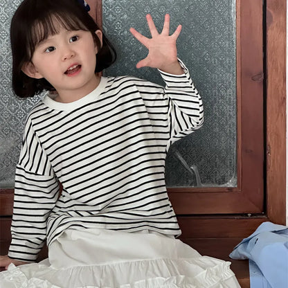 長袖Tシャツ シンプルボーダー長袖Tシャツ【mh0011262】