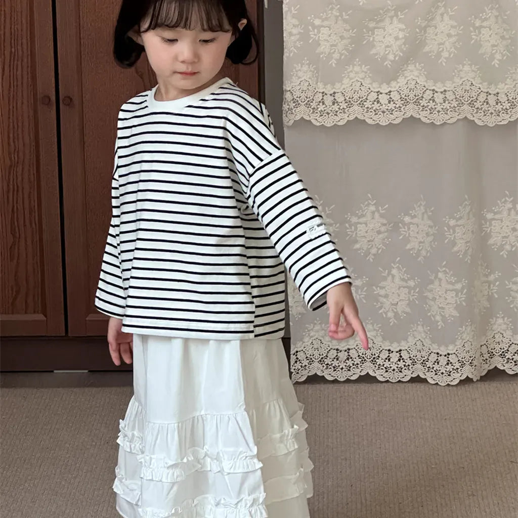 長袖Tシャツ シンプルボーダー長袖Tシャツ【mh0011262】