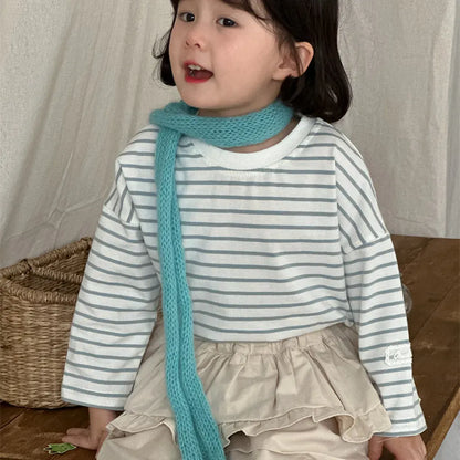 長袖Tシャツ シンプルボーダー長袖Tシャツ【mh0011262】