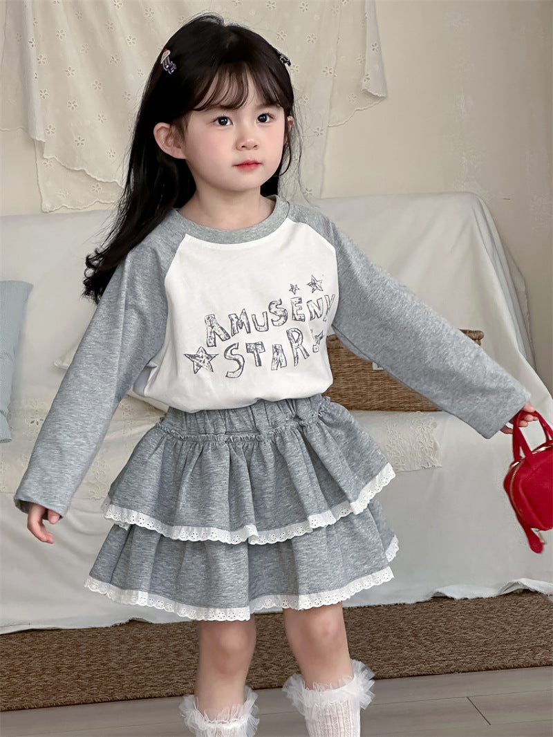 長袖Tシャツ White / 80cm Raglan Sleeve Printed T-Shirt ラグラン プリントTシャツ【mh0012191】