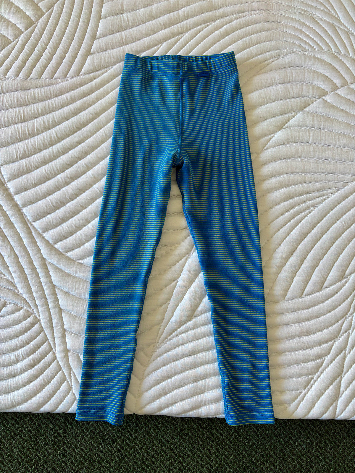 レギンスパンツ Blue / 110cm yummy&rocky | Antibacterial Striped Stretch Leggings 抗菌 防寒 配色ボーダー レギンス【mh0020064】