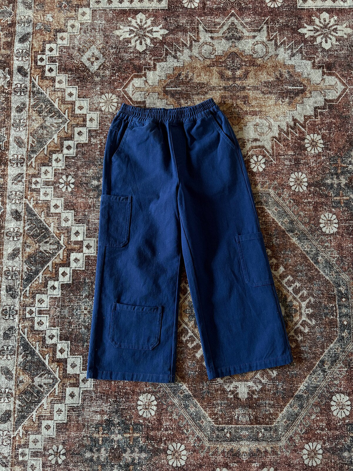 ロングパンツ・スウェットパンツ Blue / 110cm yummy&rocky | Micro Brushed Denim Cargo Pants ピーチ起毛デニムカーゴパンツ【mh0020102】