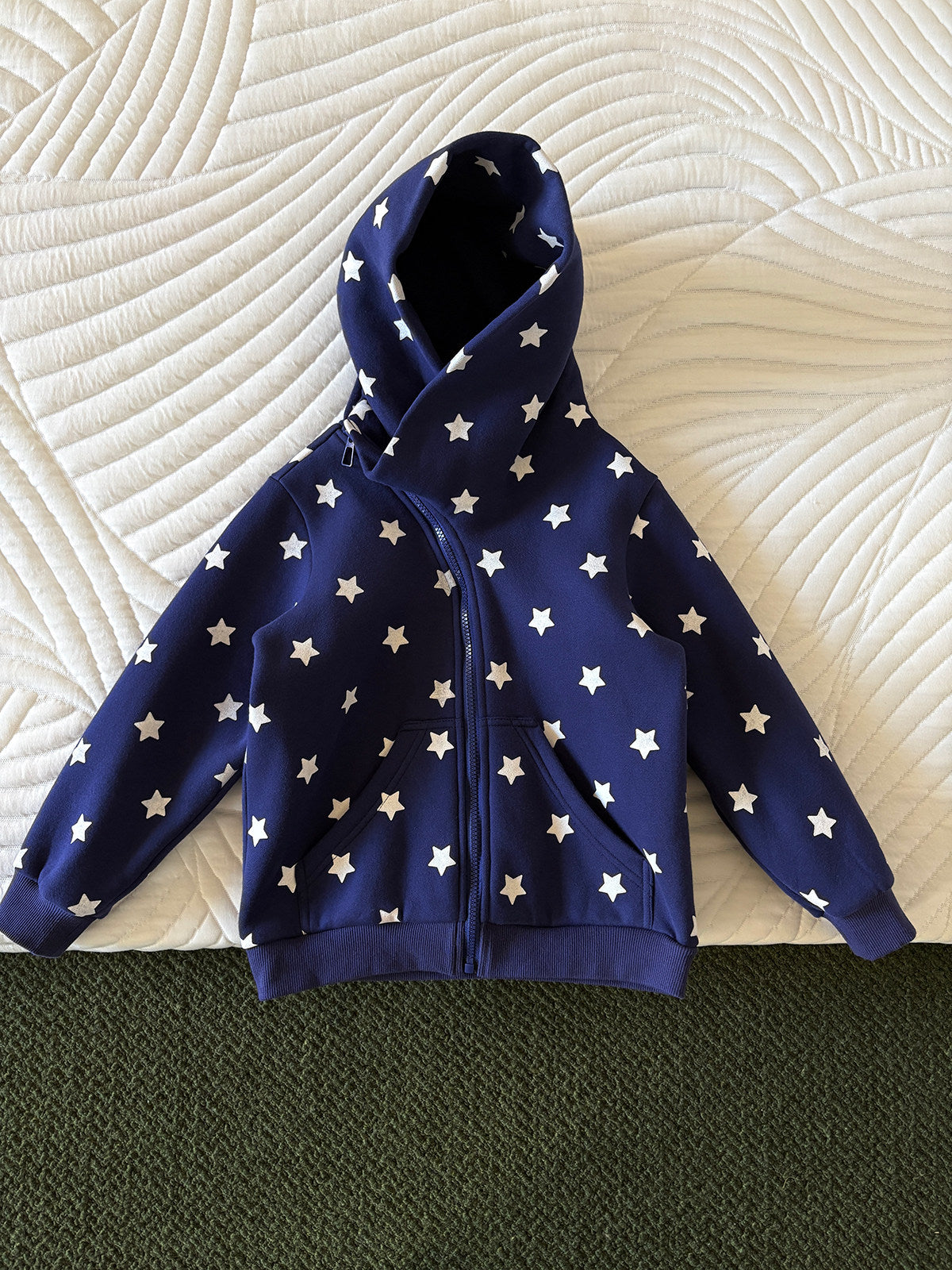 長袖セットアップ Blue star sweatshirt / 110cm yummy&rocky | Polka Dot Star Print Fleece Tracksuit 星柄プリント フリース セットアップ【mh0020045】
