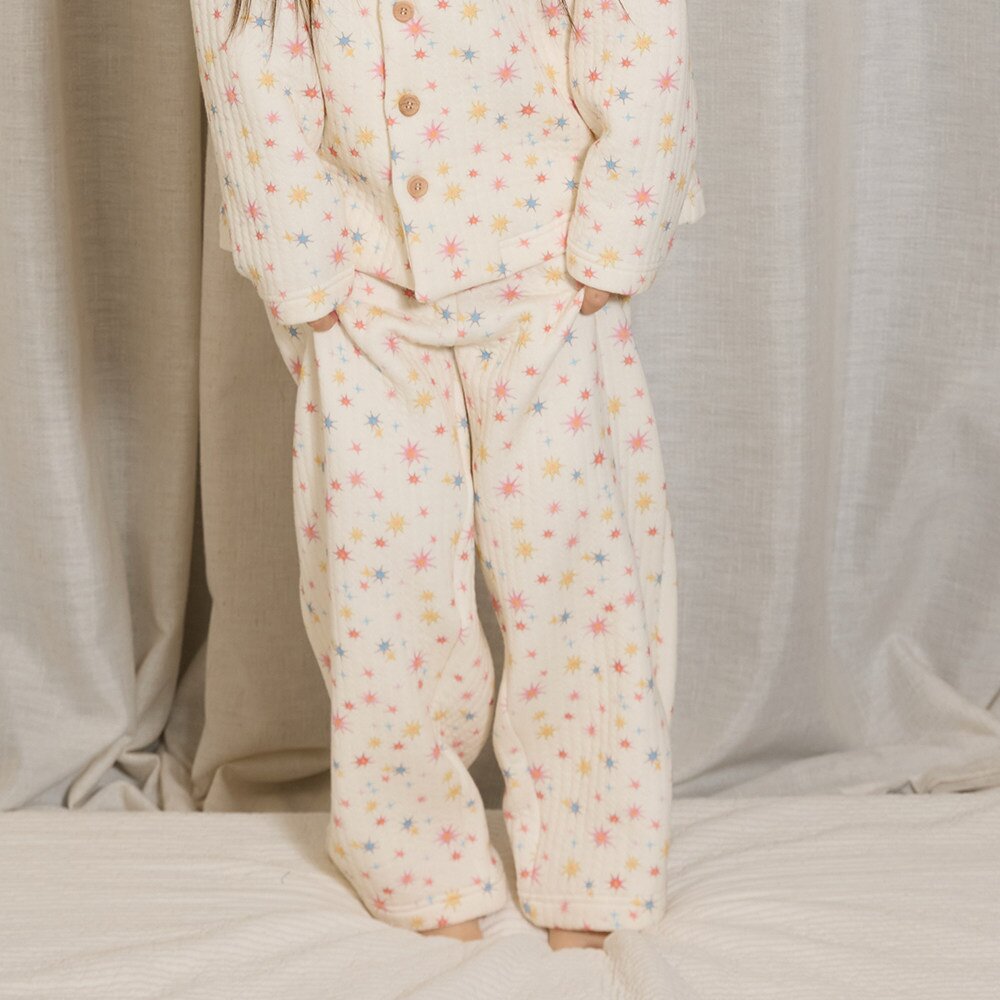 長袖パジャマ Colorful Star Pants / 170cm yummy&rocky | Cotton Embroidery Print Home Set コットン刺繍プリントルームウェア【mh0020096】