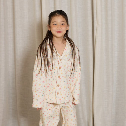 長袖パジャマ Colorful Star Tops / 170cm yummy&rocky | Cotton Embroidery Print Home Set コットン刺繍プリントルームウェア【mh0020096】