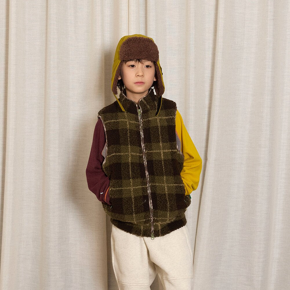 ベスト Dark Green / 130cm yummy&rocky | Imitation Lamb Wool Warm Vest ボアスタンドカラーベスト【mh0020099】
