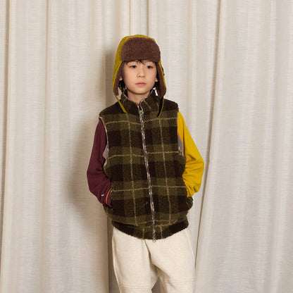 ベスト Dark Green / 130cm yummy&rocky | Imitation Lamb Wool Warm Vest ボアスタンドカラーベスト【mh0020099】