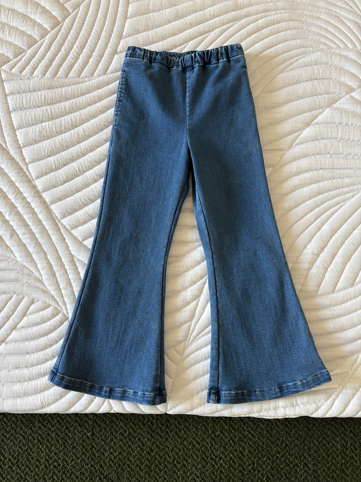 デニムパンツ Light blue bootcut pants / 110cm yummy&rocky | Thickened Brushed Denim Bootcut Jeans 裏起毛 デニム ブーツカット ジーンズ【mh0020041】