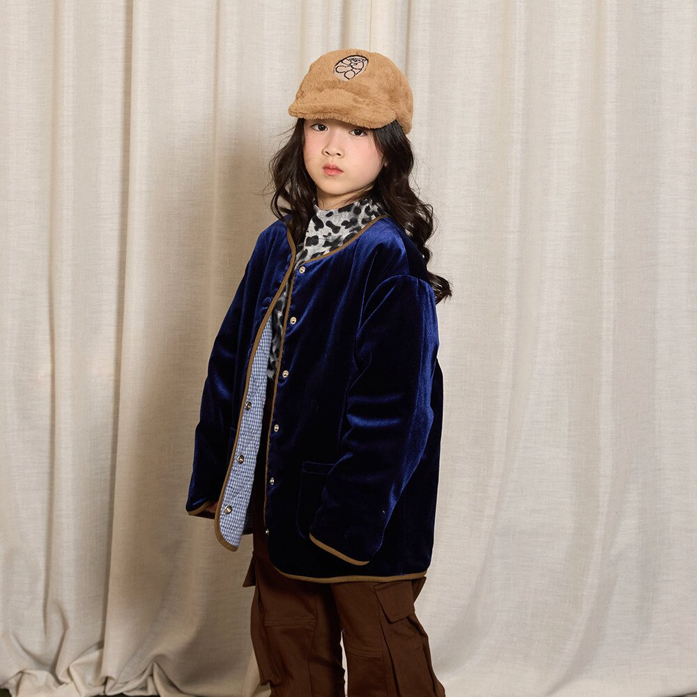 ショートコート・ジャケット・ジャンパー Navy Blue / 110cm yummy&rocky | Pony Embroidery Quilted Jacket ポニー刺繍キルティングジャケット【mh0020092】
