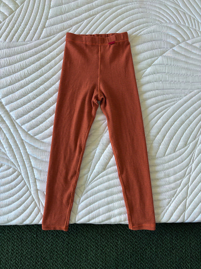 レギンスパンツ Orange / 110cm yummy&rocky | Antibacterial Striped Stretch Leggings 抗菌 防寒 配色ボーダー レギンス【mh0020064】