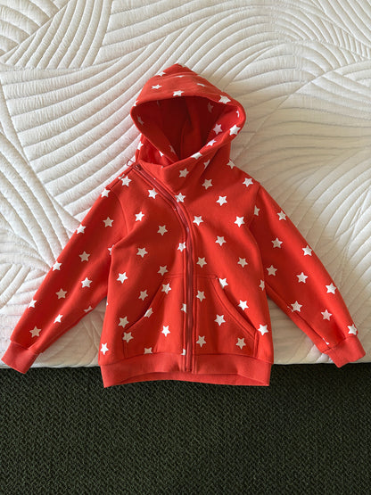 長袖セットアップ Orange Star sweatshirt / 110cm yummy&rocky | Polka Dot Star Print Fleece Tracksuit 星柄プリント フリース セットアップ【mh0020045】