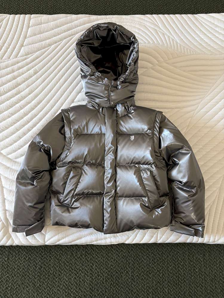 ショートコート・ジャケット・ジャンパー Silver【pre-order】 / 110cm yummy&rocky | Detachable Sleeve Hooded Duck Down Jacket 4WAY仕様 デタッチャブル ダウンジャケット【mh0020039】