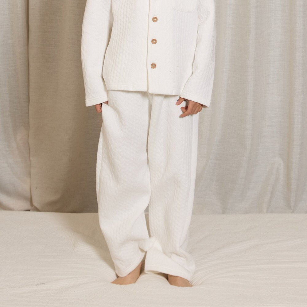 長袖パジャマ White Pants / 170cm yummy&rocky | Cotton Embroidery Print Home Set コットン刺繍プリントルームウェア【mh0020096】