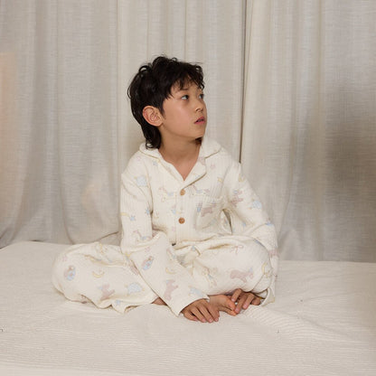 長袖パジャマ White Pony Tops / 170cm yummy&rocky | Cotton Embroidery Print Home Set コットン刺繍プリントルームウェア【mh0020096】