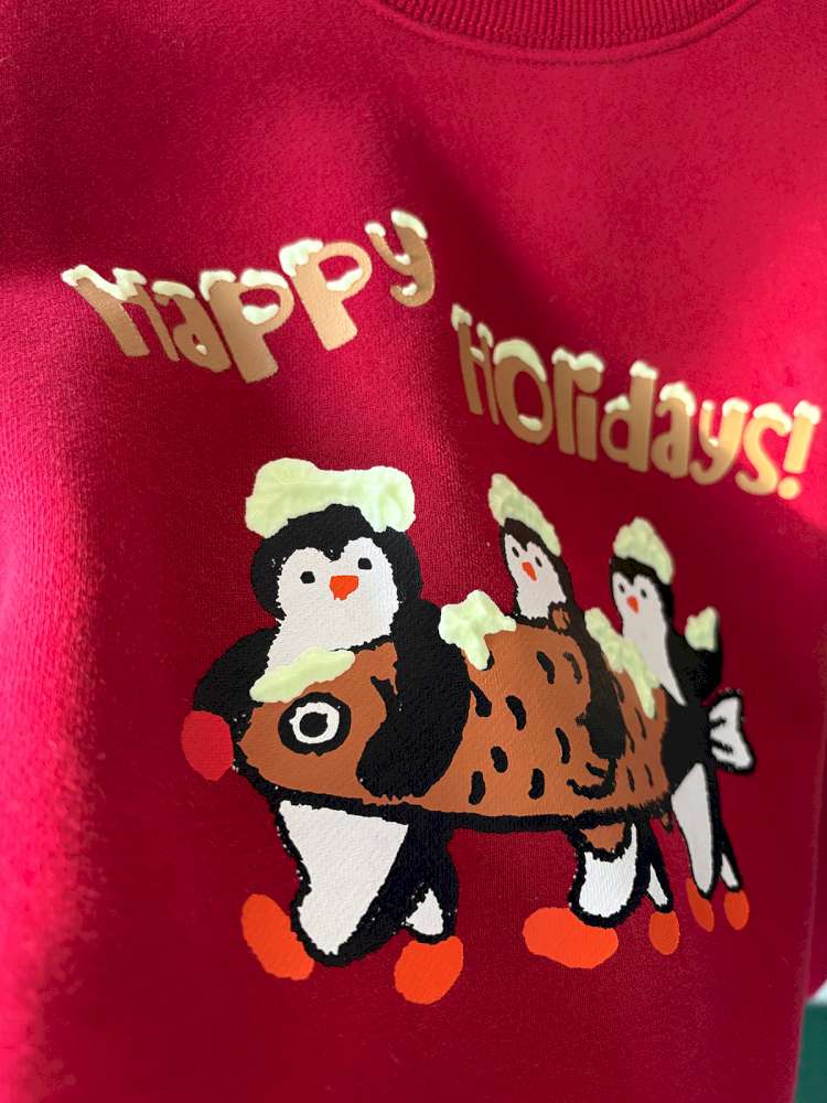 トレーナー・フーディ yummy&rocky | 3D Penguin Luminous Plush Hoodie ペンギン 蓄光プリント 裏起毛 スウェット【mh0020060】