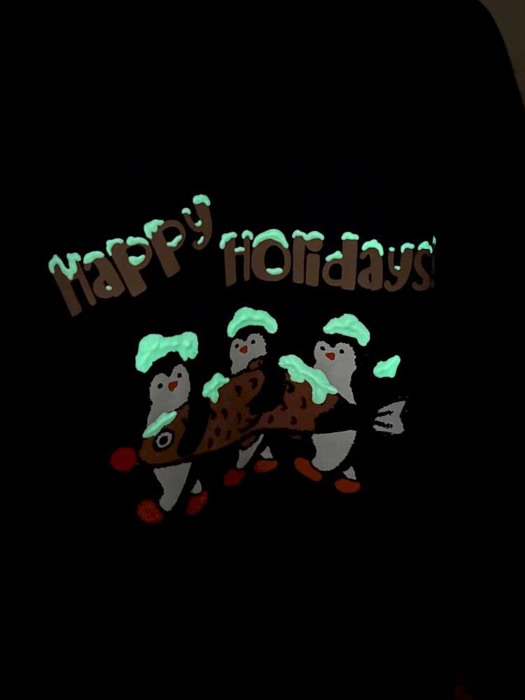 トレーナー・フーディ yummy&rocky | 3D Penguin Luminous Plush Hoodie ペンギン 蓄光プリント 裏起毛 スウェット【mh0020060】