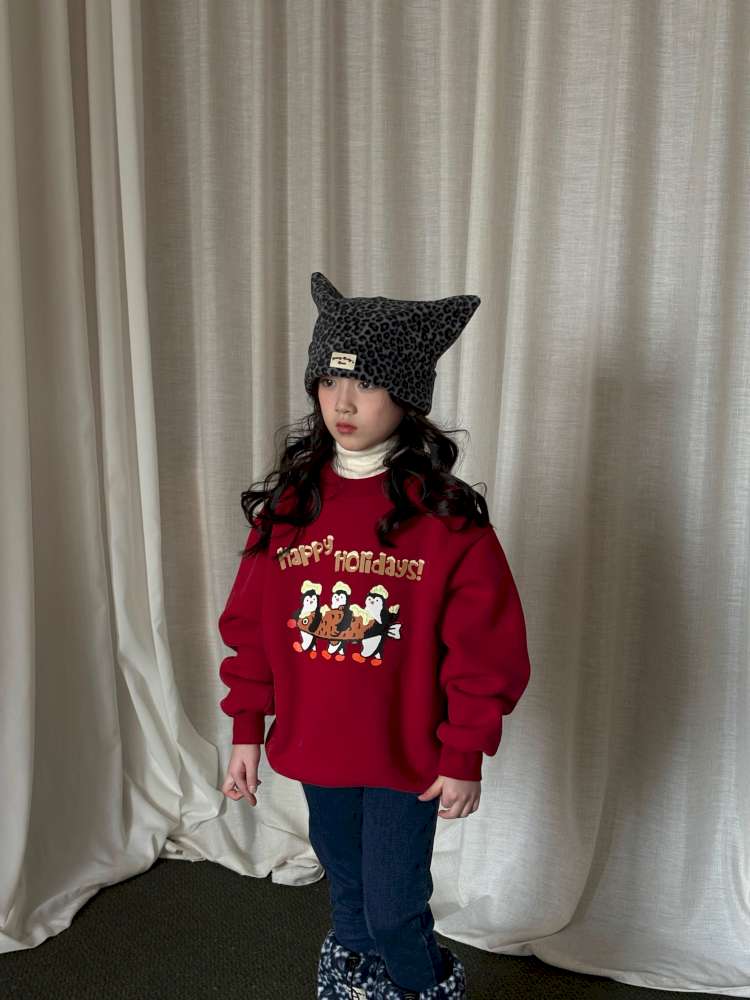 トレーナー・フーディ yummy&rocky | 3D Penguin Luminous Plush Hoodie ペンギン 蓄光プリント 裏起毛 スウェット【mh0020060】