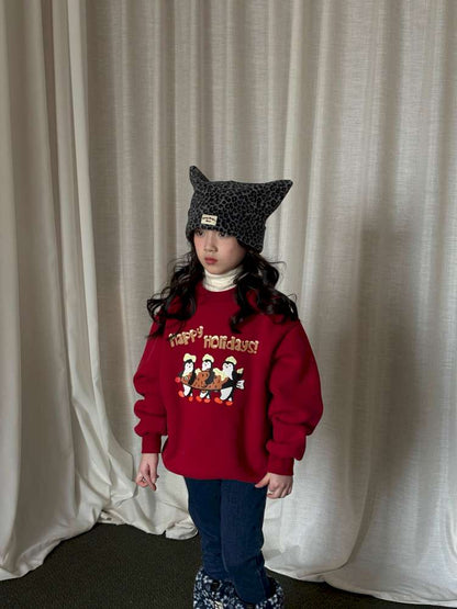 トレーナー・フーディ yummy&rocky | 3D Penguin Luminous Plush Hoodie ペンギン 蓄光プリント 裏起毛 スウェット【mh0020060】