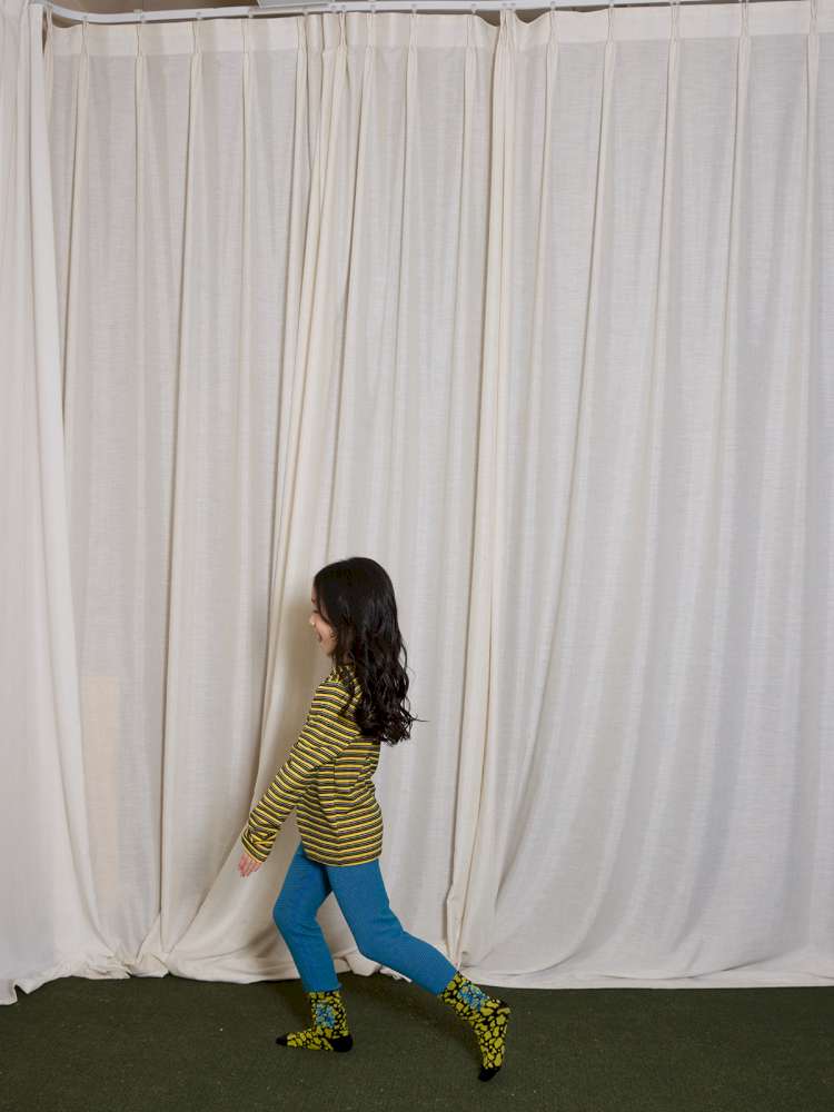 レギンスパンツ yummy&rocky | Antibacterial Striped Stretch Leggings 抗菌 防寒 配色ボーダー レギンス【mh0020064】