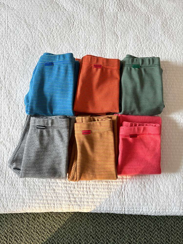 レギンスパンツ yummy&rocky | Antibacterial Striped Stretch Leggings 抗菌 防寒 配色ボーダー レギンス【mh0020064】