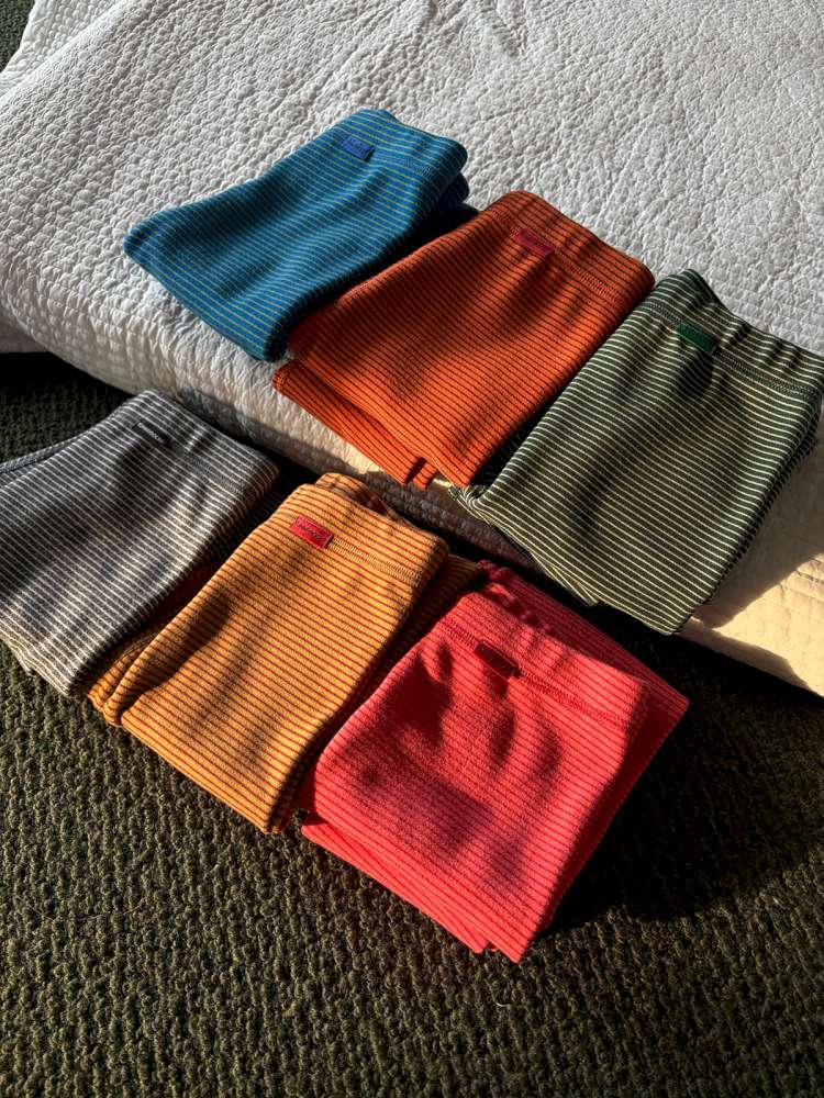 レギンスパンツ yummy&rocky | Antibacterial Striped Stretch Leggings 抗菌 防寒 配色ボーダー レギンス【mh0020064】