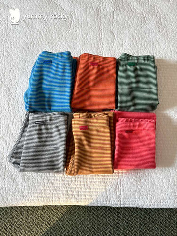 レギンスパンツ yummy&rocky | Antibacterial Striped Stretch Leggings 抗菌 防寒 配色ボーダー レギンス【mh0020064】