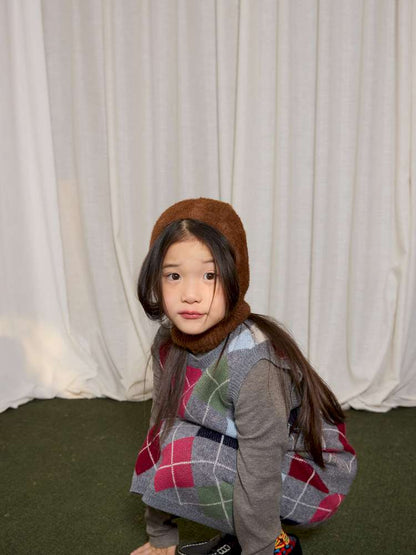 長袖セットアップ yummy&rocky | Checkerboard Wool Soft Knit Set Up チェッカーボード ウール セットアップ【mh0020040】