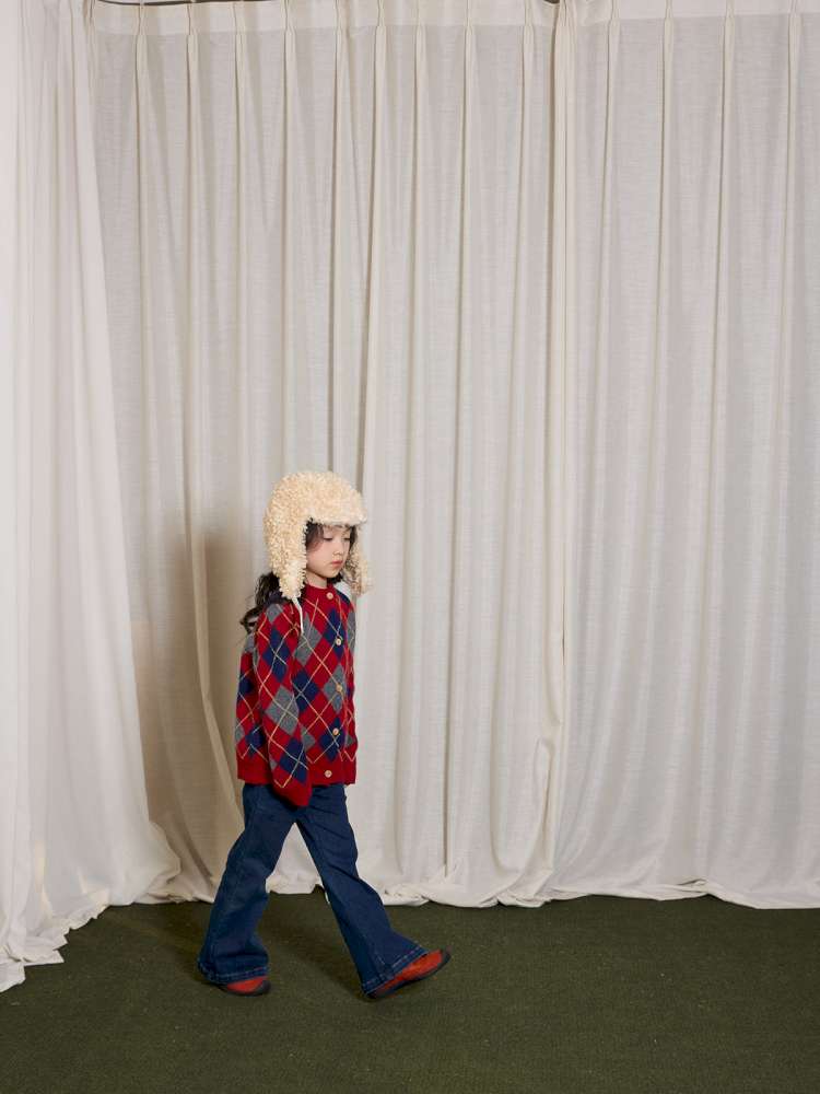 長袖セットアップ yummy&rocky | Checkerboard Wool Soft Knit Set Up チェッカーボード ウール セットアップ【mh0020040】