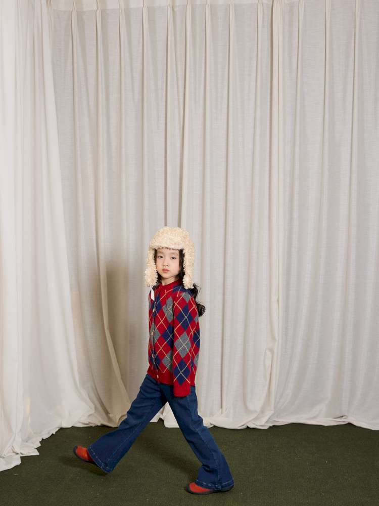 長袖セットアップ yummy&rocky | Checkerboard Wool Soft Knit Set Up チェッカーボード ウール セットアップ【mh0020040】