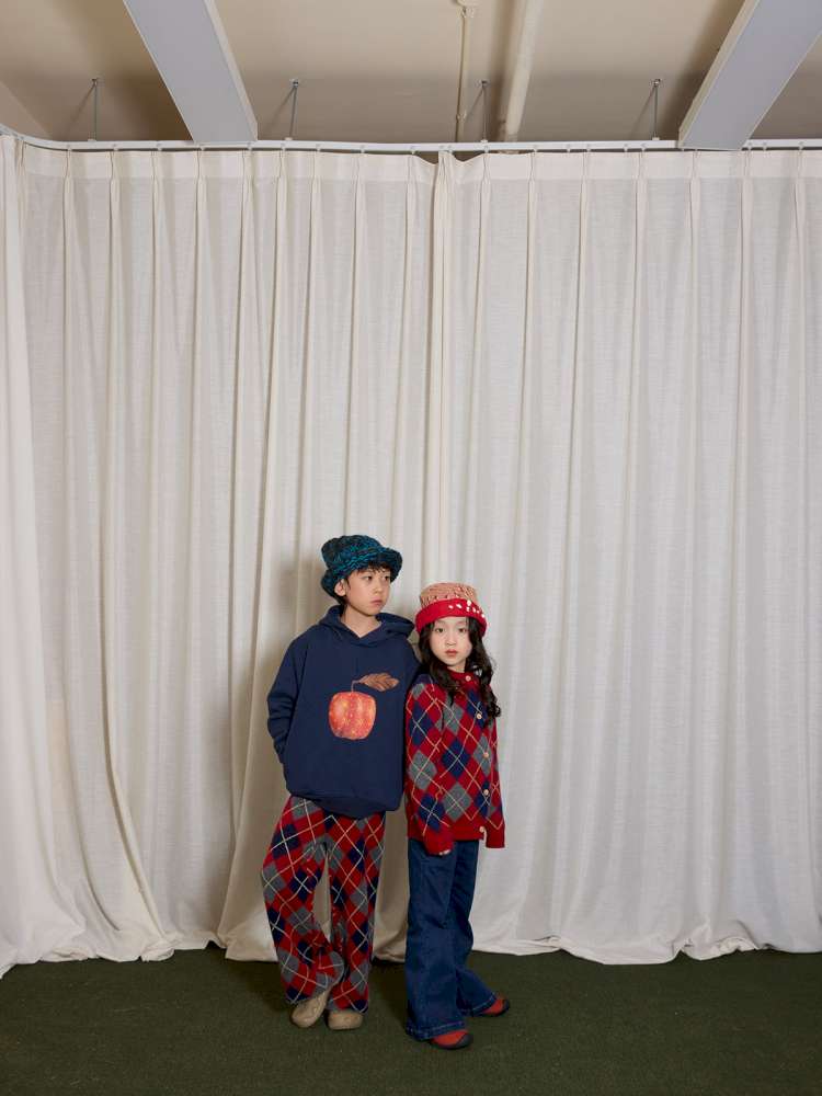 長袖セットアップ yummy&rocky | Checkerboard Wool Soft Knit Set Up チェッカーボード ウール セットアップ【mh0020040】