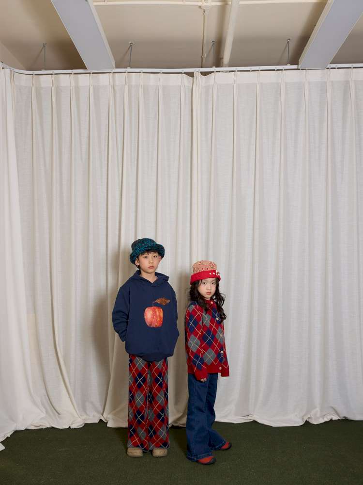 長袖セットアップ yummy&rocky | Checkerboard Wool Soft Knit Set Up チェッカーボード ウール セットアップ【mh0020040】