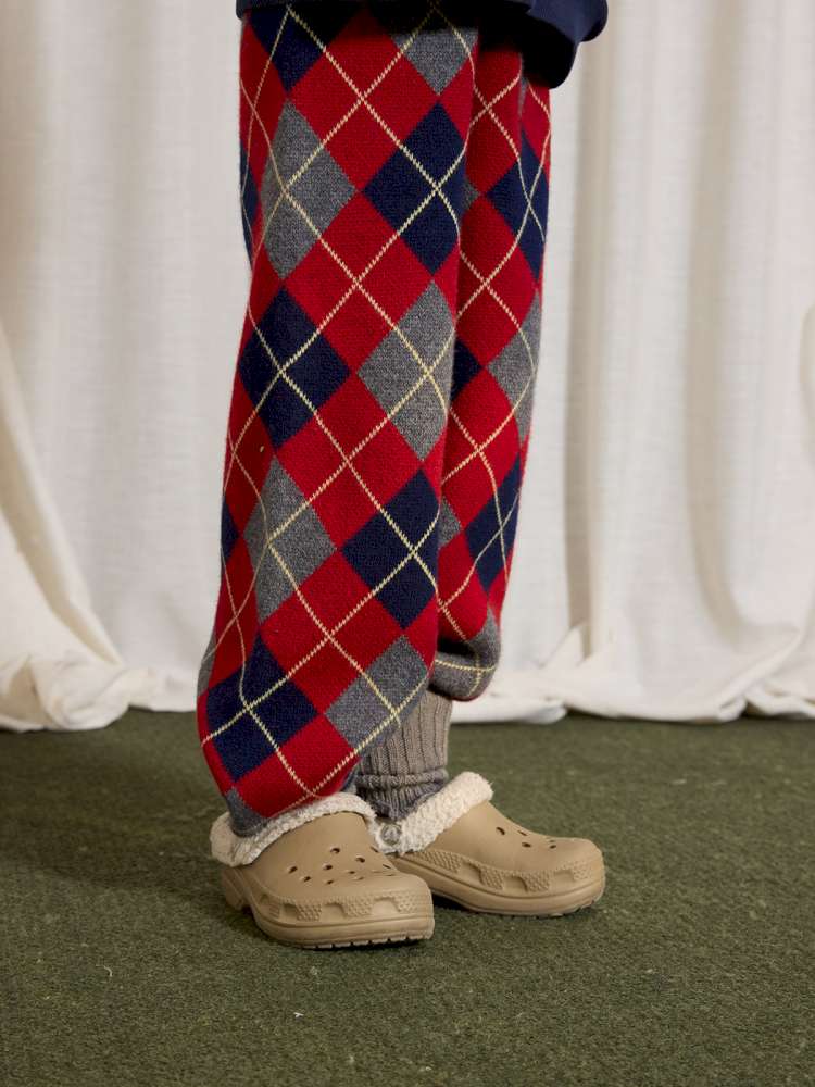 長袖セットアップ yummy&rocky | Checkerboard Wool Soft Knit Set Up チェッカーボード ウール セットアップ【mh0020040】