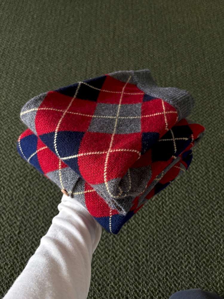 長袖セットアップ yummy&rocky | Checkerboard Wool Soft Knit Set Up チェッカーボード ウール セットアップ【mh0020040】