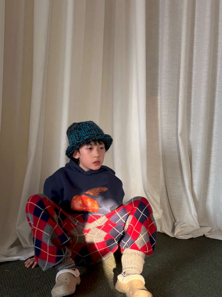 長袖セットアップ yummy&rocky | Checkerboard Wool Soft Knit Set Up チェッカーボード ウール セットアップ【mh0020040】