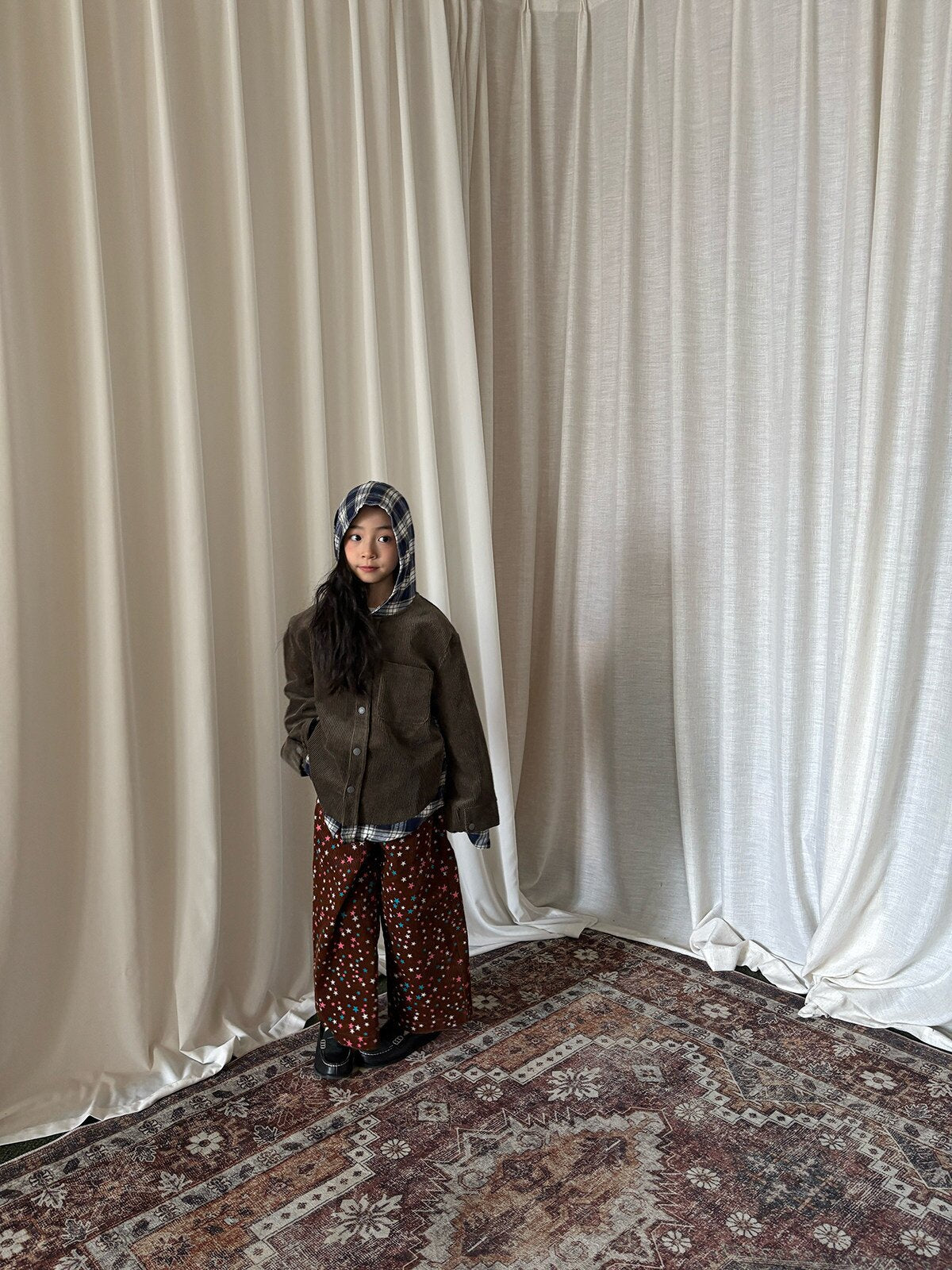ショートコート・ジャケット・ジャンパー yummy&rocky | Cotton Corduroy Patchwork Jacket コーデュロイ配色切替フードジャケット【mh0020100】