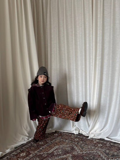 ショートコート・ジャケット・ジャンパー yummy&rocky | Cotton Corduroy Patchwork Jacket コーデュロイ配色切替フードジャケット【mh0020100】