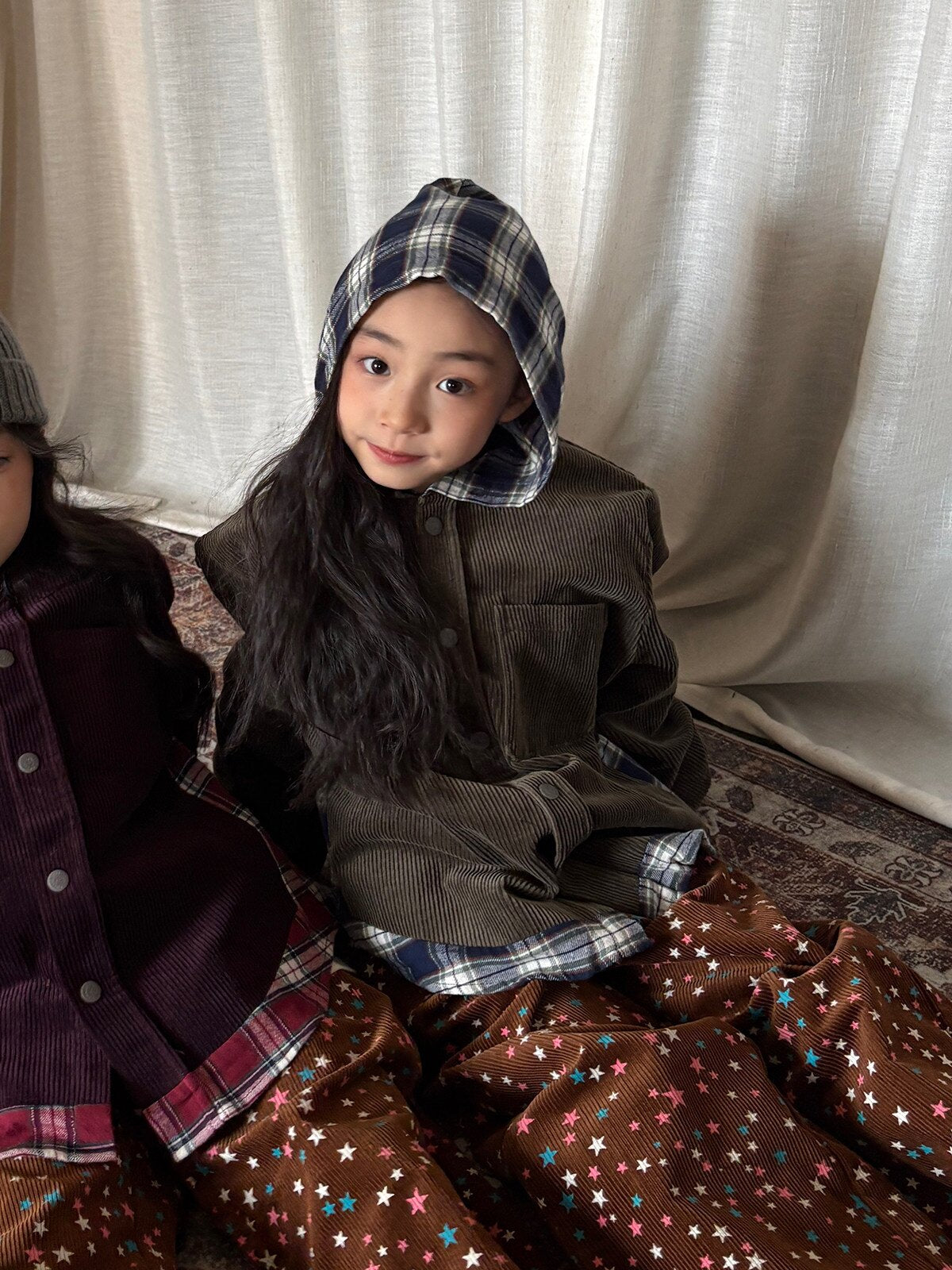 ショートコート・ジャケット・ジャンパー yummy&rocky | Cotton Corduroy Patchwork Jacket コーデュロイ配色切替フードジャケット【mh0020100】