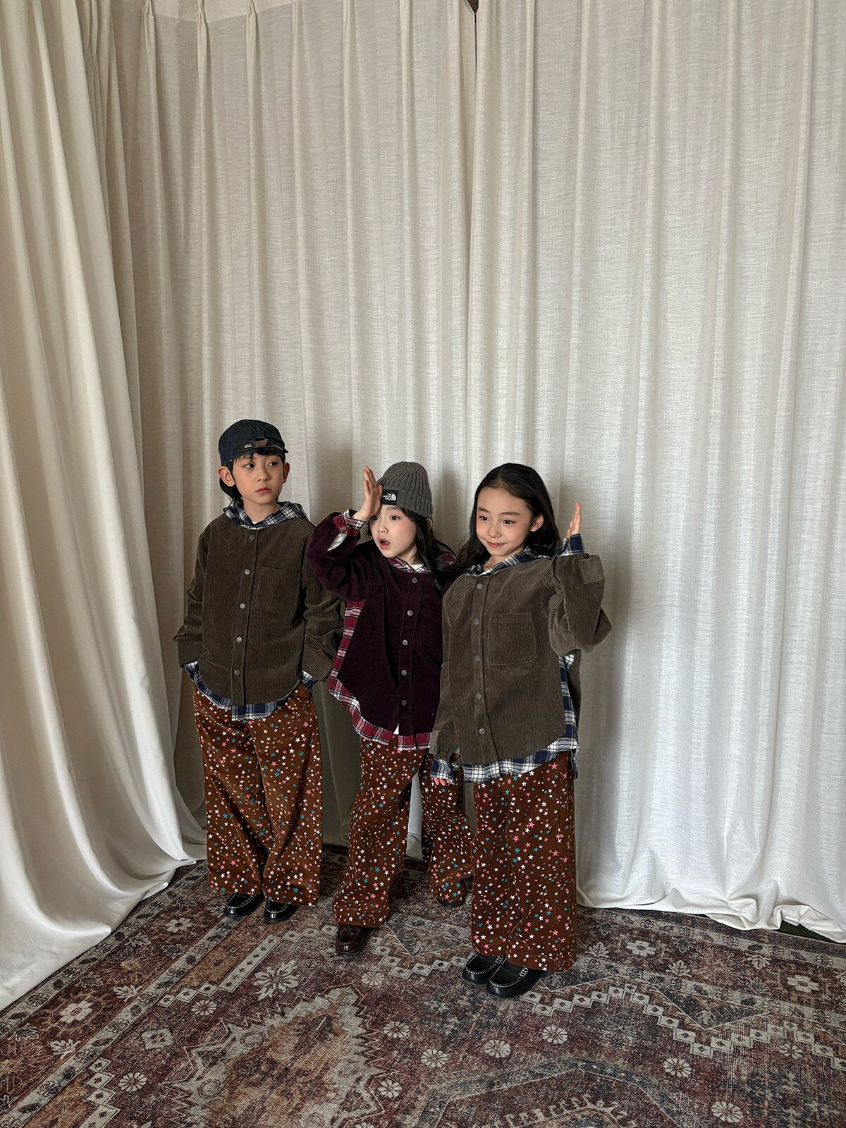 ショートコート・ジャケット・ジャンパー yummy&rocky | Cotton Corduroy Patchwork Jacket コーデュロイ配色切替フードジャケット【mh0020100】