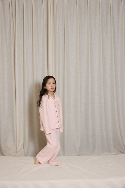 長袖パジャマ yummy&rocky | Cotton Embroidery Print Home Set コットン刺繍プリントルームウェア【mh0020096】