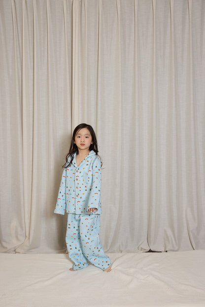 長袖パジャマ yummy&rocky | Cotton Embroidery Print Home Set コットン刺繍プリントルームウェア【mh0020096】