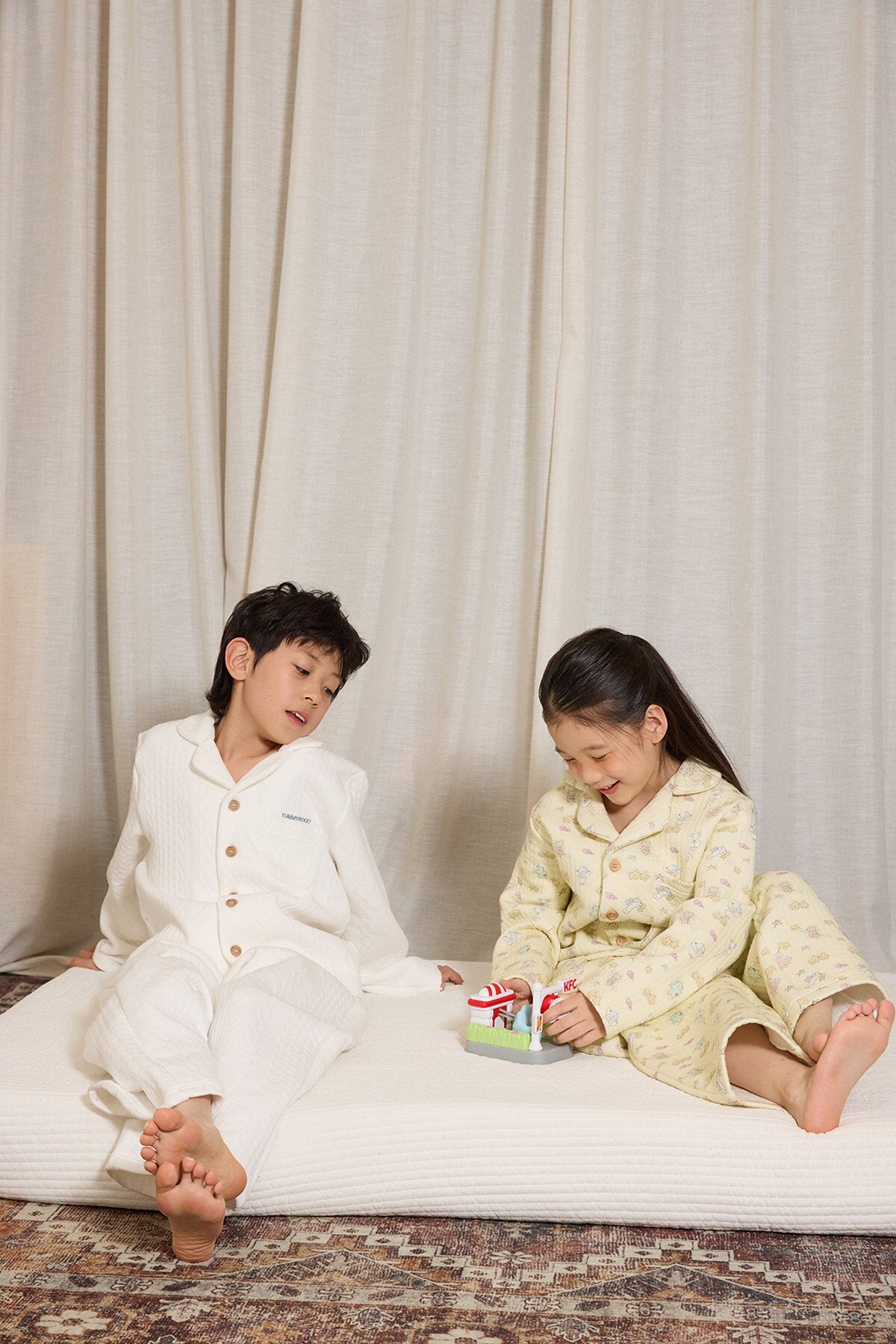 長袖パジャマ yummy&rocky | Cotton Embroidery Print Home Set コットン刺繍プリントルームウェア【mh0020096】