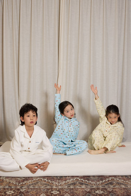 長袖パジャマ yummy&rocky | Cotton Embroidery Print Home Set コットン刺繍プリントルームウェア【mh0020096】