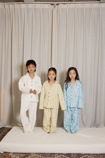 長袖パジャマ yummy&rocky | Cotton Embroidery Print Home Set コットン刺繍プリントルームウェア【mh0020096】
