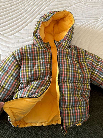 ショートコート・ジャケット・ジャンパー yummy&rocky | Fluffy Hooded Mula Duck Down Jacket フーデッド ダックダウン ジャケット【mh0020043】