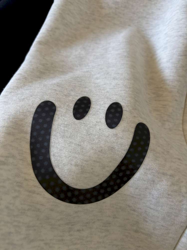 長袖セットアップ yummy&rocky | Grating Anti-Static Fleece Tracksuit スマイリープリント 裏起毛 セットアップ【mh0020055】