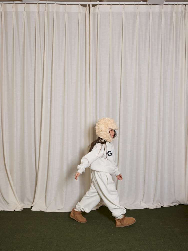 長袖セットアップ yummy&rocky | Grating Anti-Static Fleece Tracksuit スマイリープリント 裏起毛 セットアップ【mh0020055】