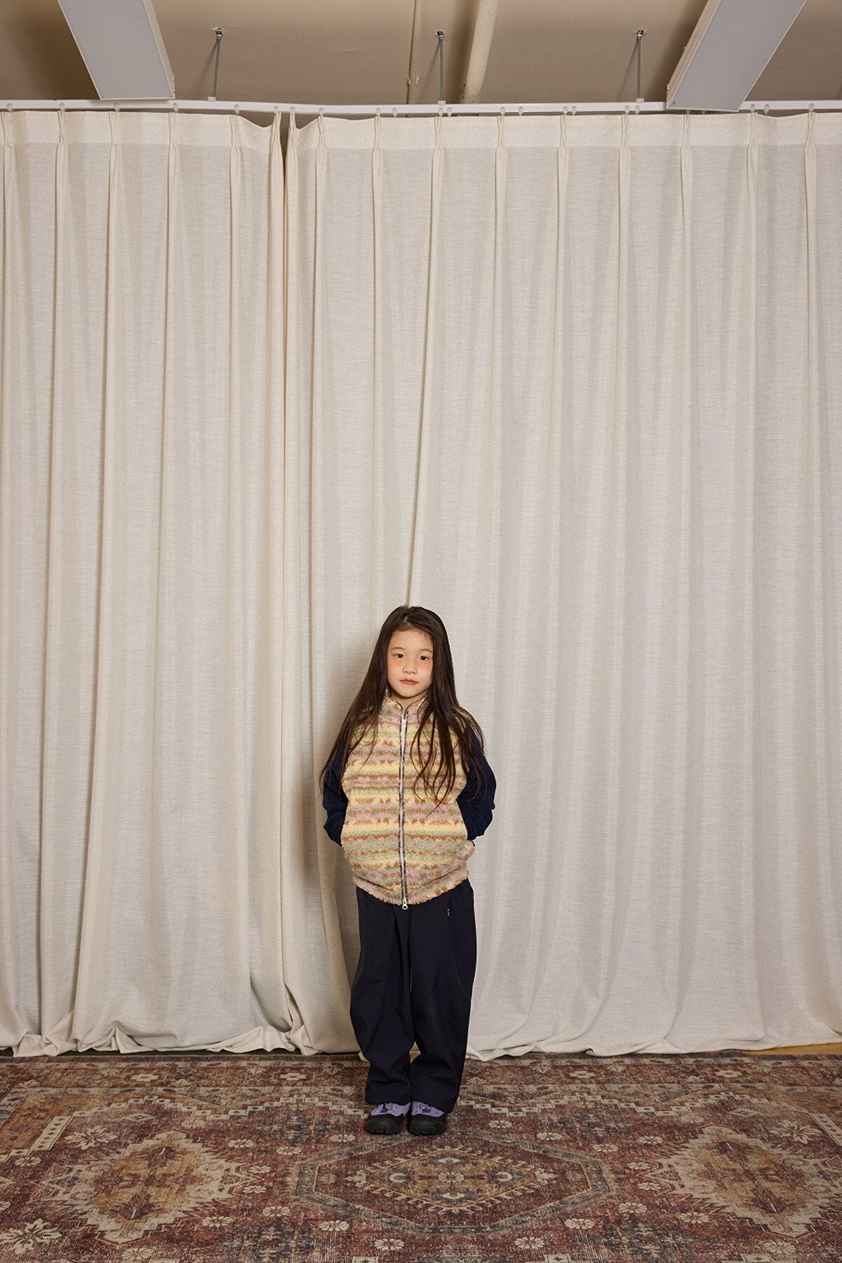 ベスト yummy&rocky | Imitation Lamb Wool Warm Vest ボアスタンドカラーベスト【mh0020099】