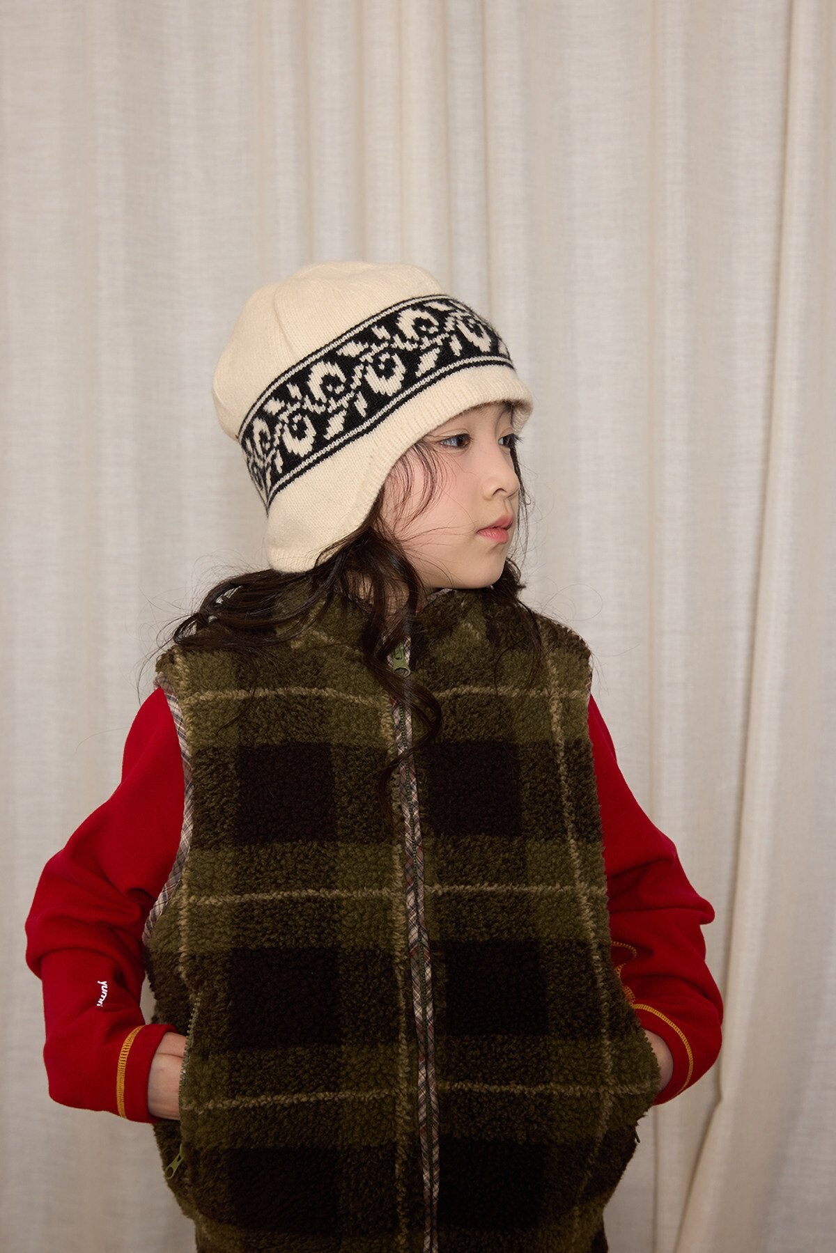 ベスト yummy&rocky | Imitation Lamb Wool Warm Vest ボアスタンドカラーベスト【mh0020099】