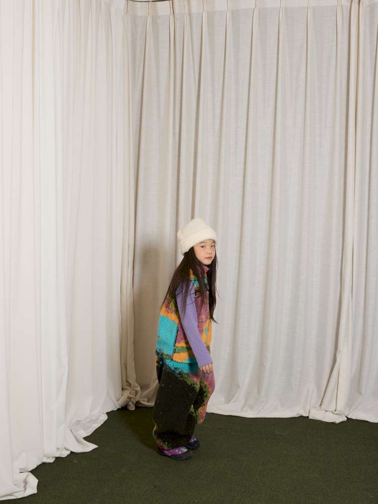 長袖セットアップ yummy&rocky | Lamb Wool Fleece Hooded Tracksuit ボアベスト付き 裏起毛 セットアップ【mh0020058】