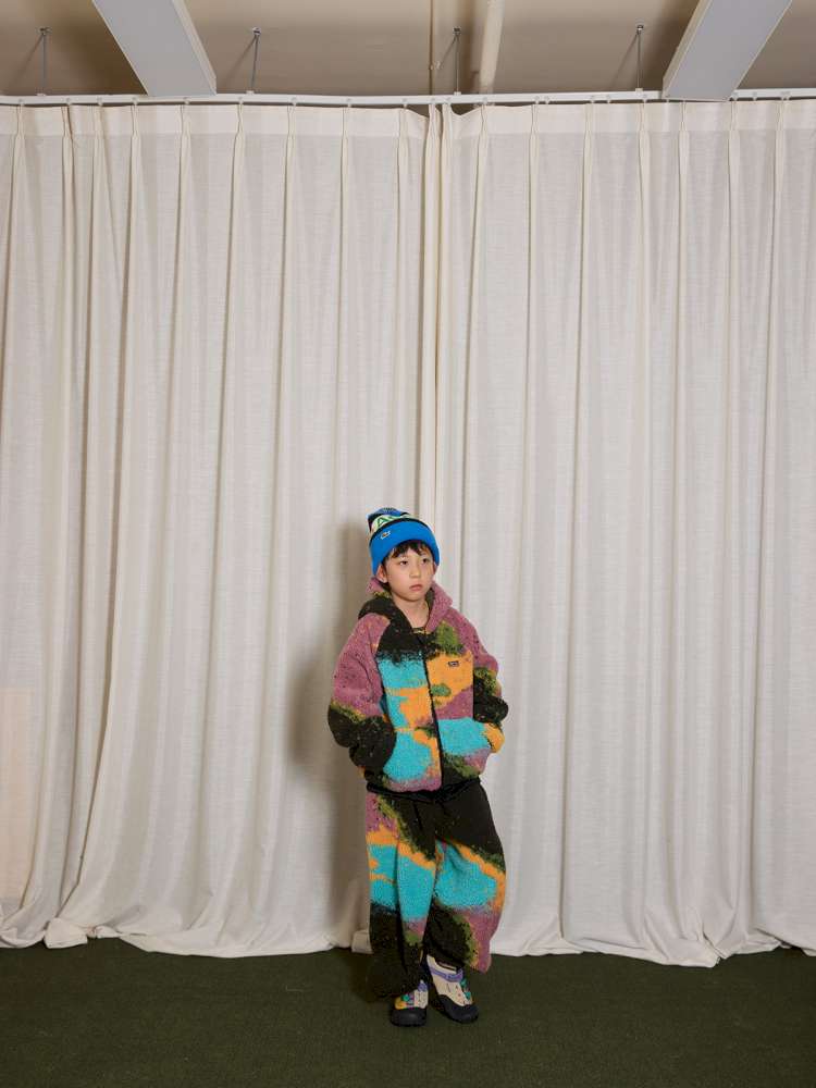 長袖セットアップ yummy&rocky | Lamb Wool Fleece Hooded Tracksuit ボアベスト付き 裏起毛 セットアップ【mh0020058】